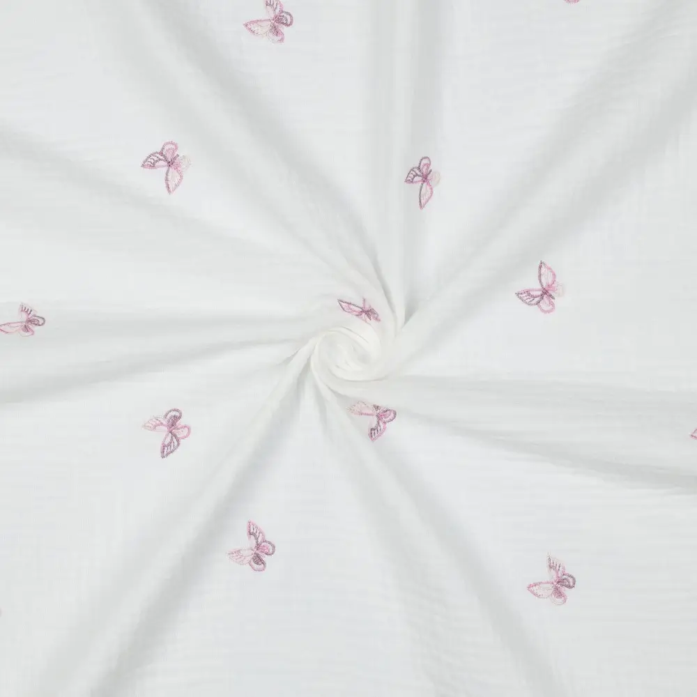 Double Gauze Embroidery Butterfly