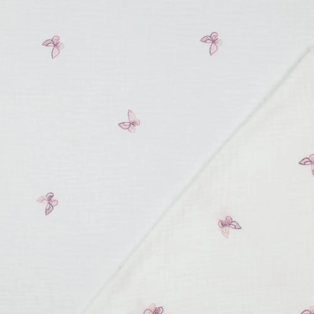 Double Gauze Embroidery Butterfly