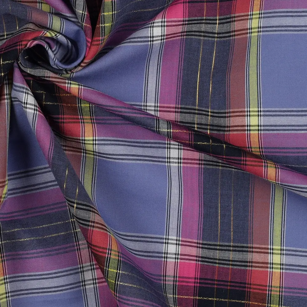 Cotton Yarn Dyed Check Lurex