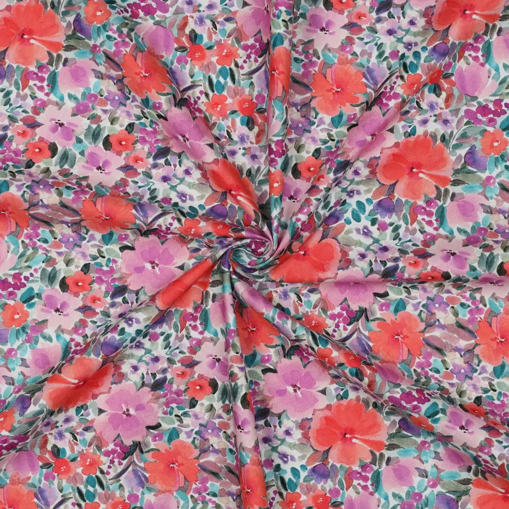 Fine Poplin Digital Flowers