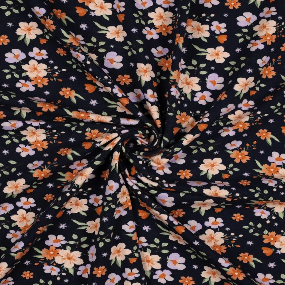 Jersey Gots Flowers navy