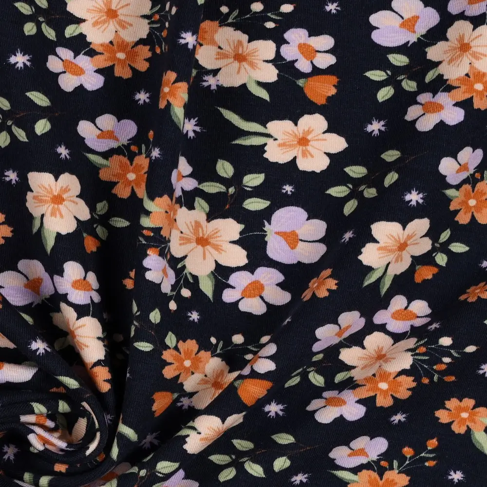 Jersey Gots Flowers navy