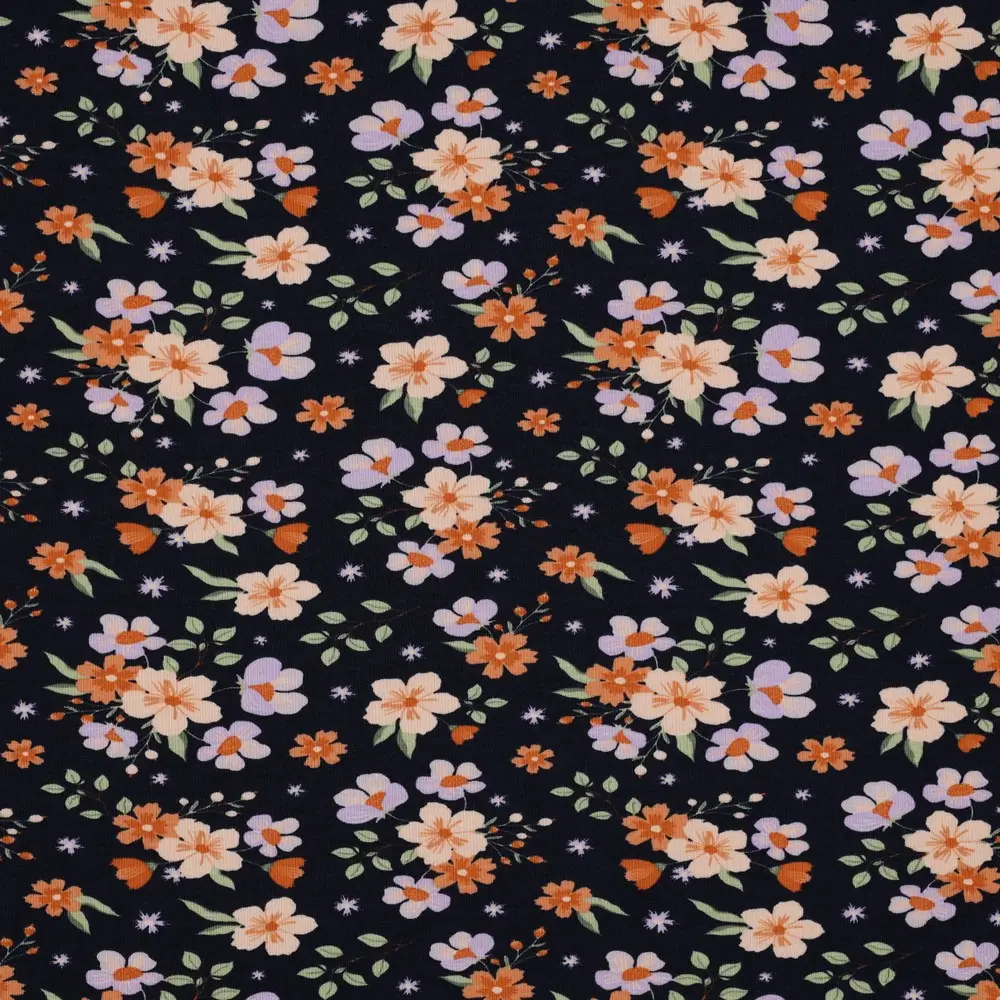 Jersey Gots Flowers navy