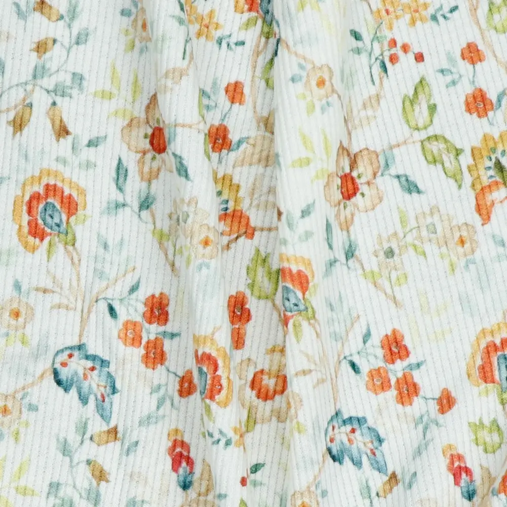 Rib Jersey Digital Flowers