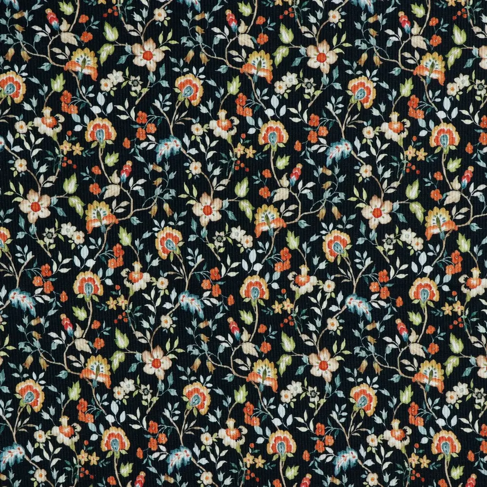 Rib Jersey Digital Flowers