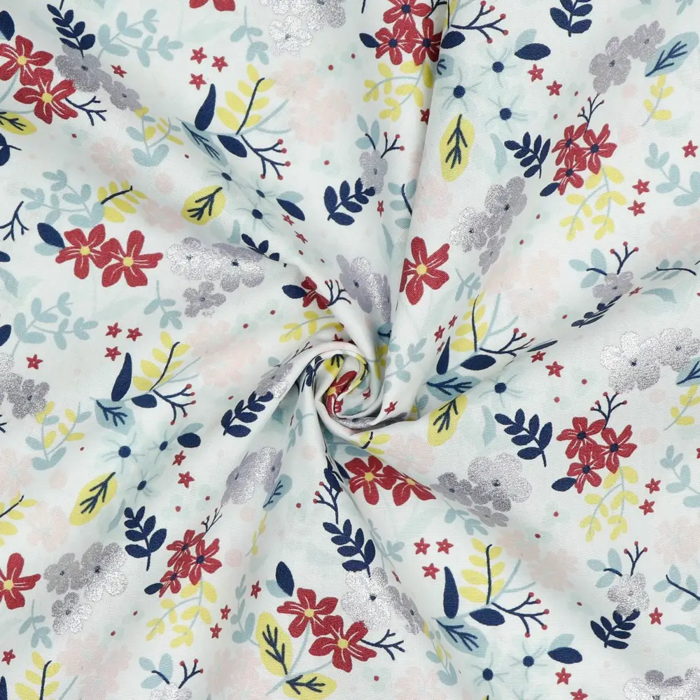 Poplin Glitter Flowers