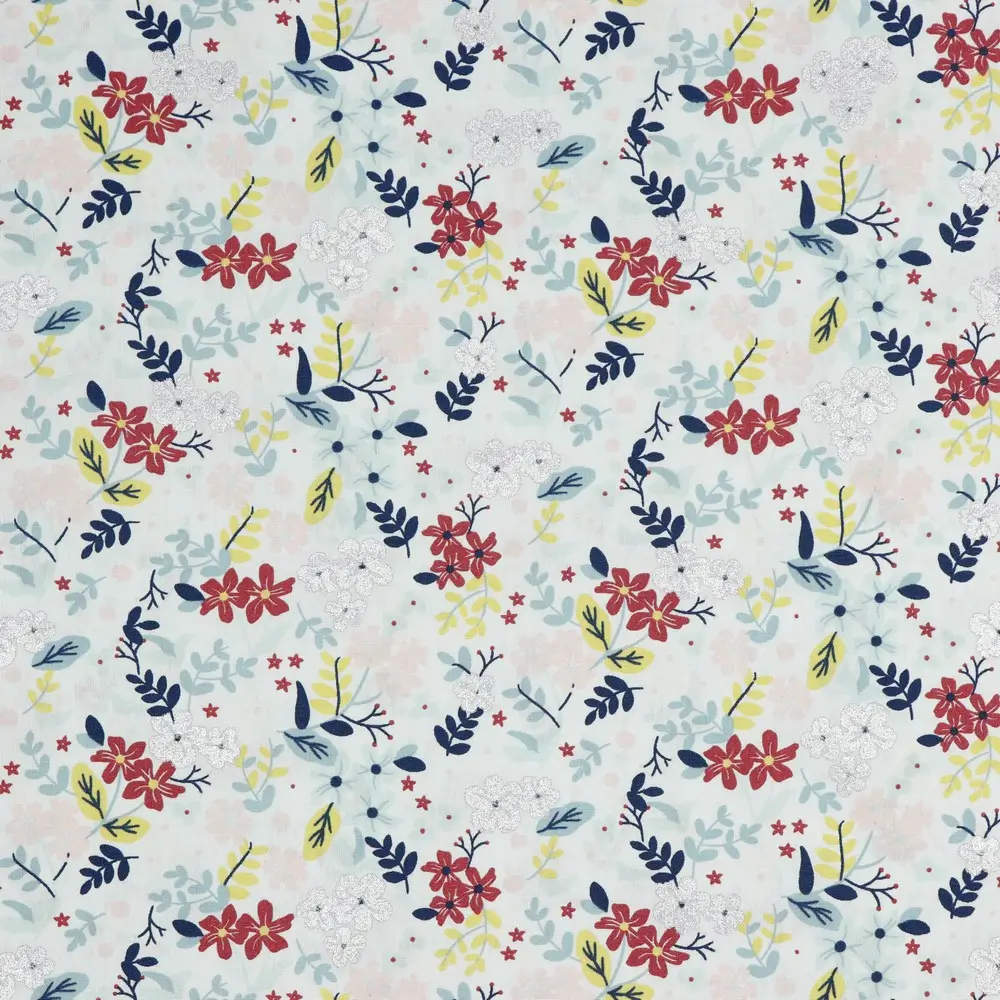 Poplin Glitter Flowers