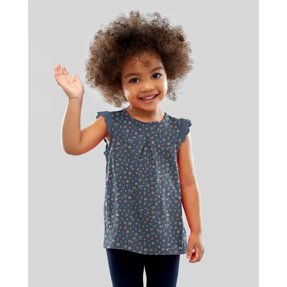 Jersey Melange Glitter Small Flowers