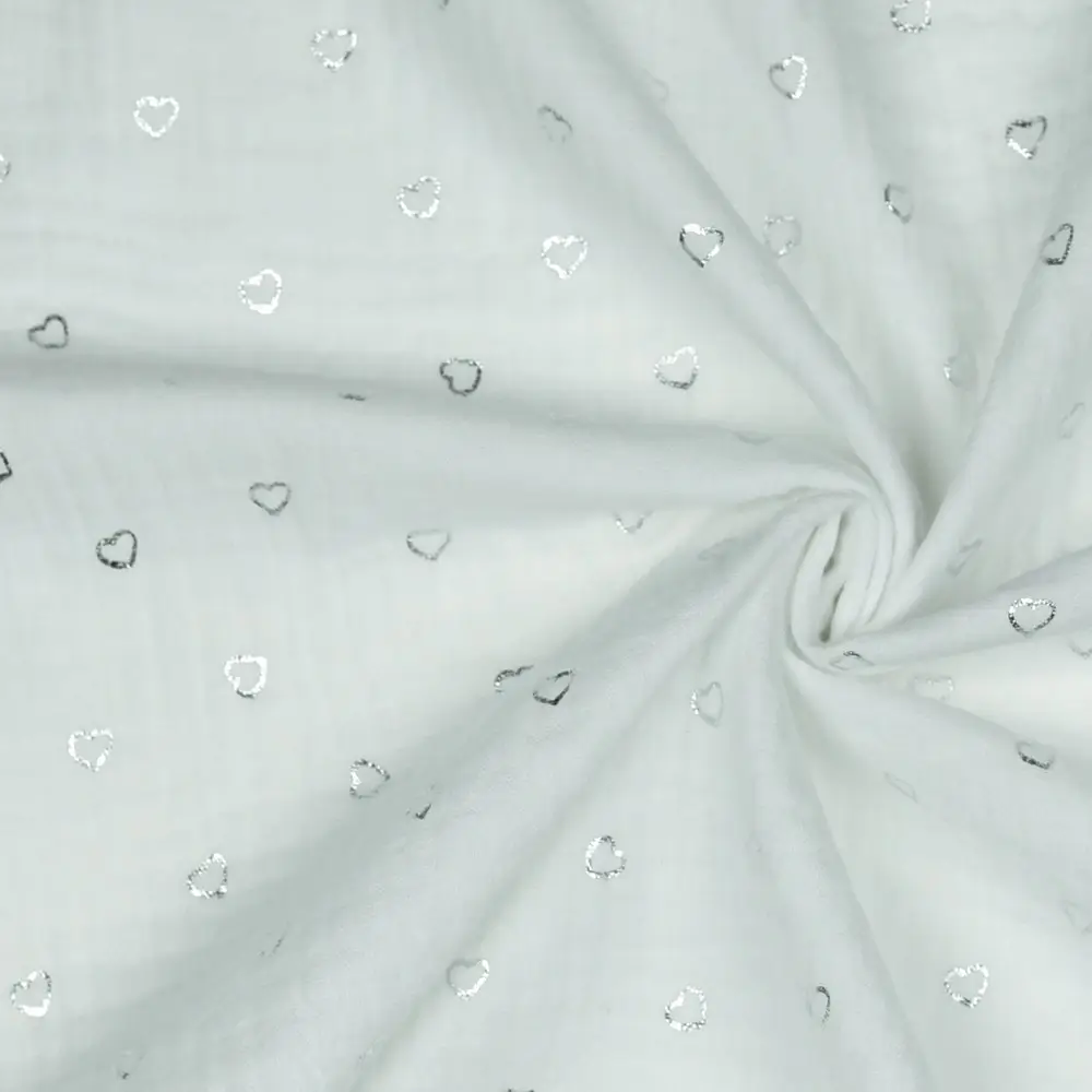 Double Gauze Foil Hearts