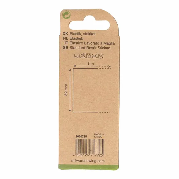 Milward Elastiek gebreid wit 32mm - 1m