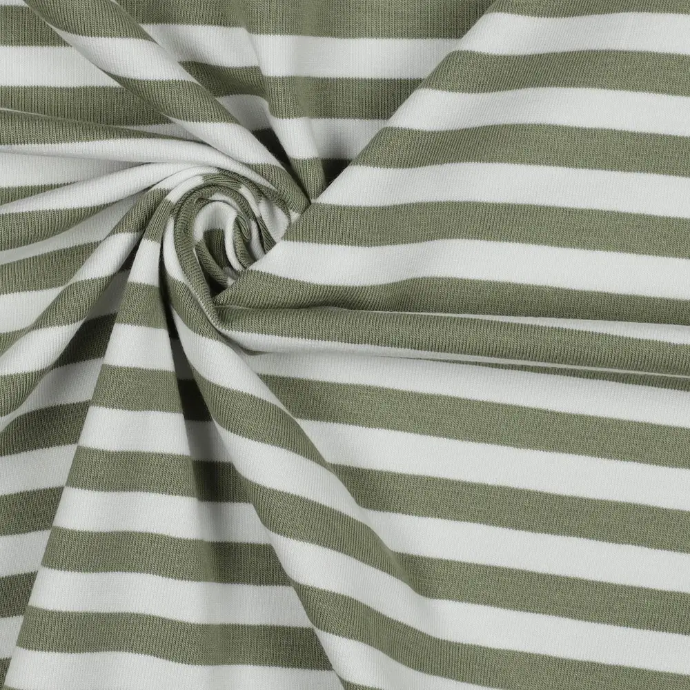 Jersey Yarn Dyed Stripes zachtgroen