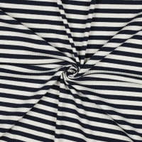 Jersey Rib Yarn Dyed Stripes navy