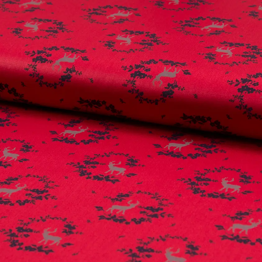 Poplin kerst winter hert