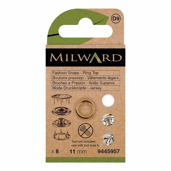 Milward Naaivrijdrukknoop ring 11mm wit