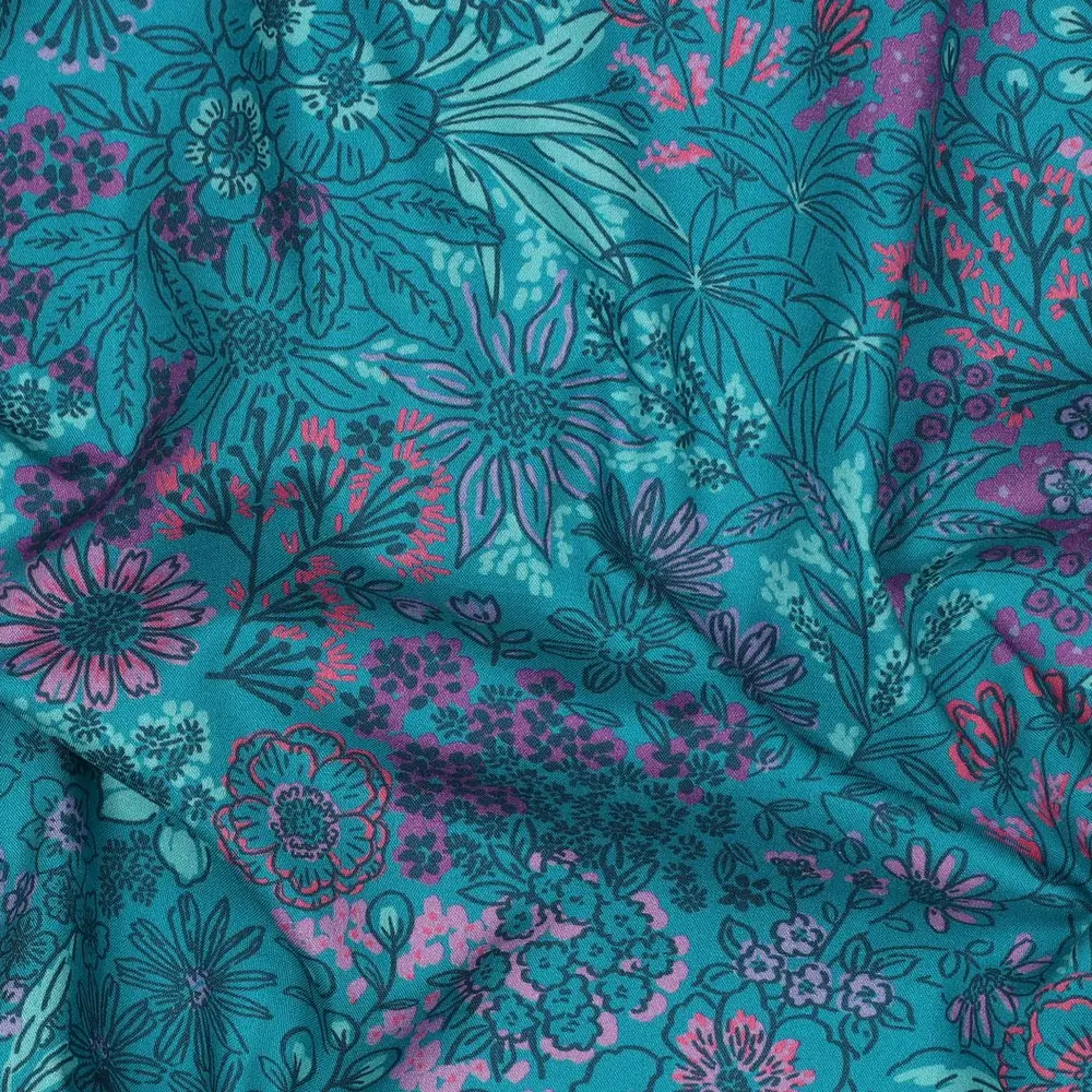 Fine Poplin Digital Flowers