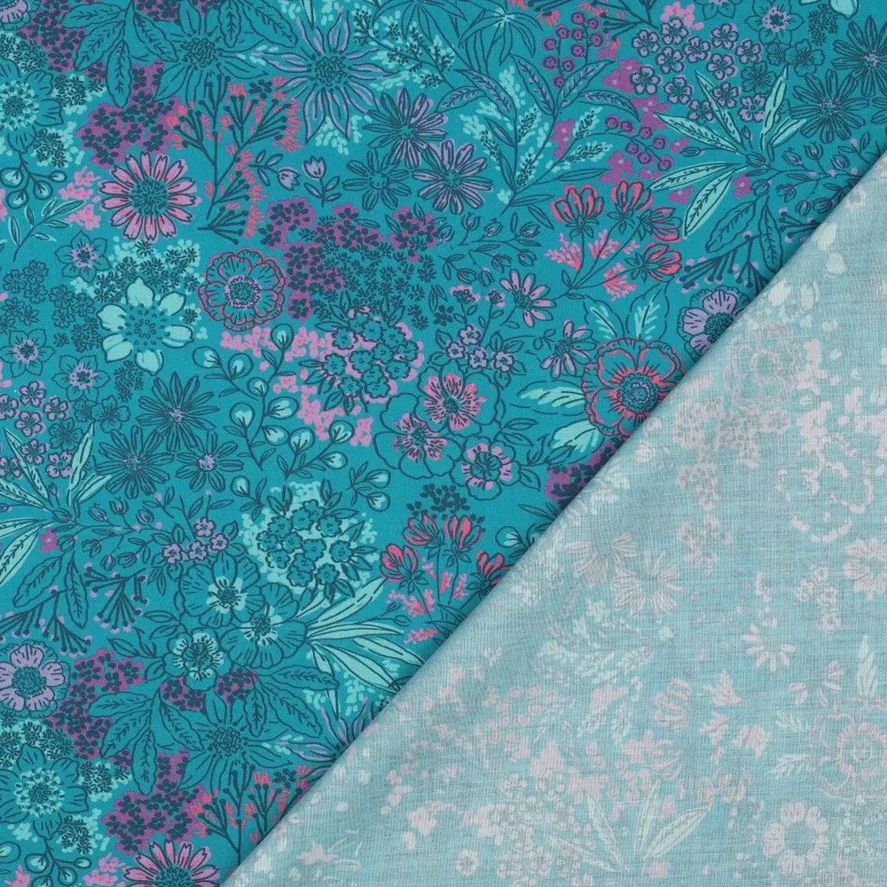 Fine Poplin Digital Flowers