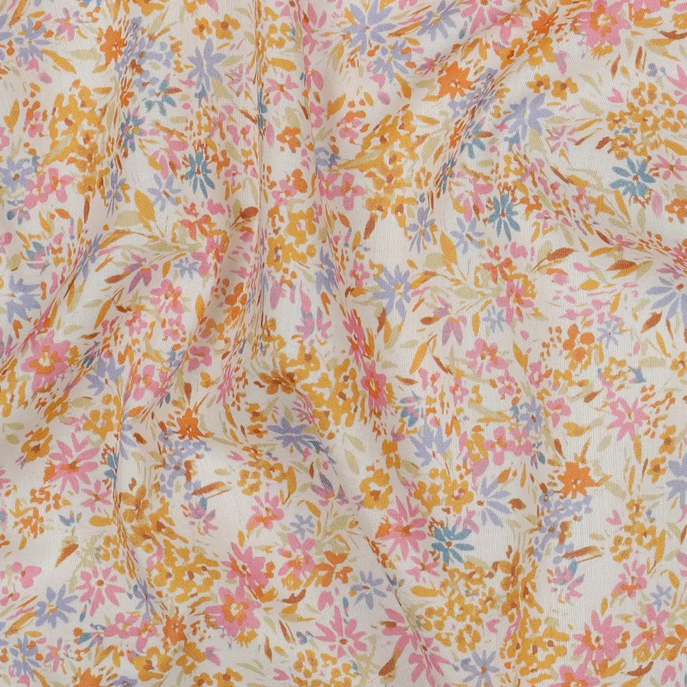 Cotton Voile Digital Flowers