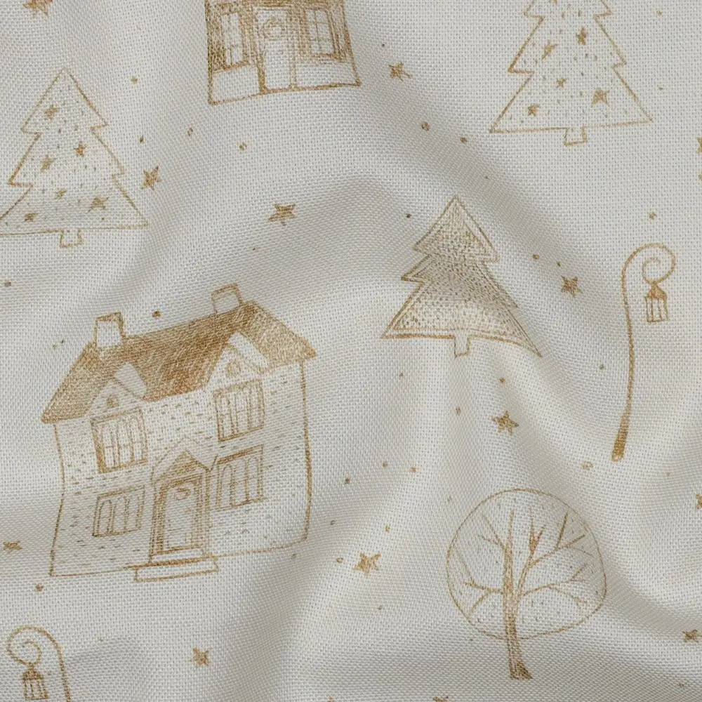 canvas kerst huisjes gebroken wit