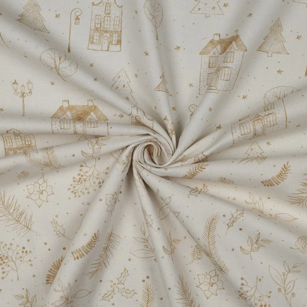 canvas kerst huisjes gebroken wit