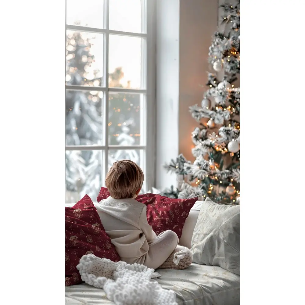 canvas kerst  bordeaux
