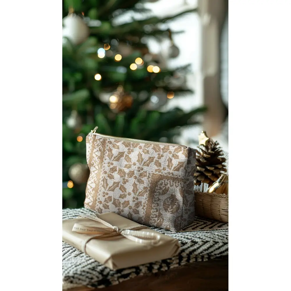 canvas kerst patchwork zandkleirig