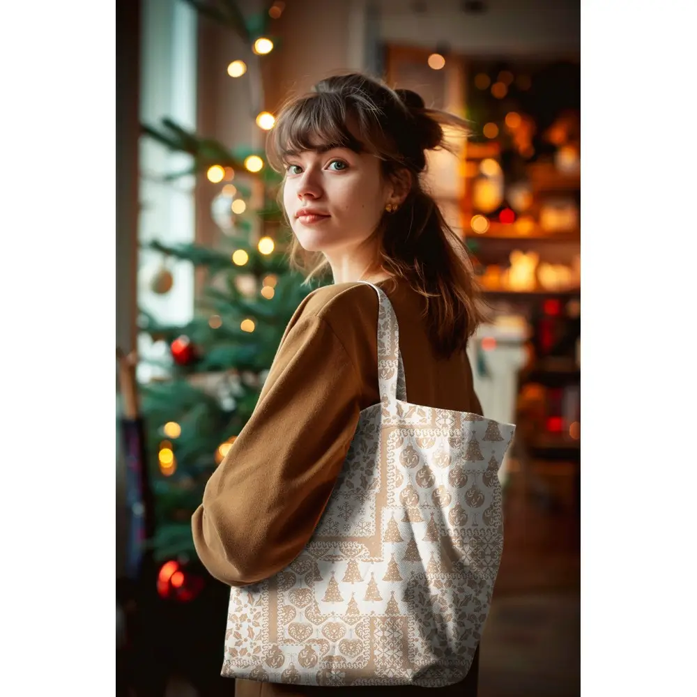 canvas kerst patchwork zandkleirig