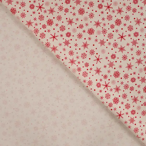 cretonne kerstprint rood ster