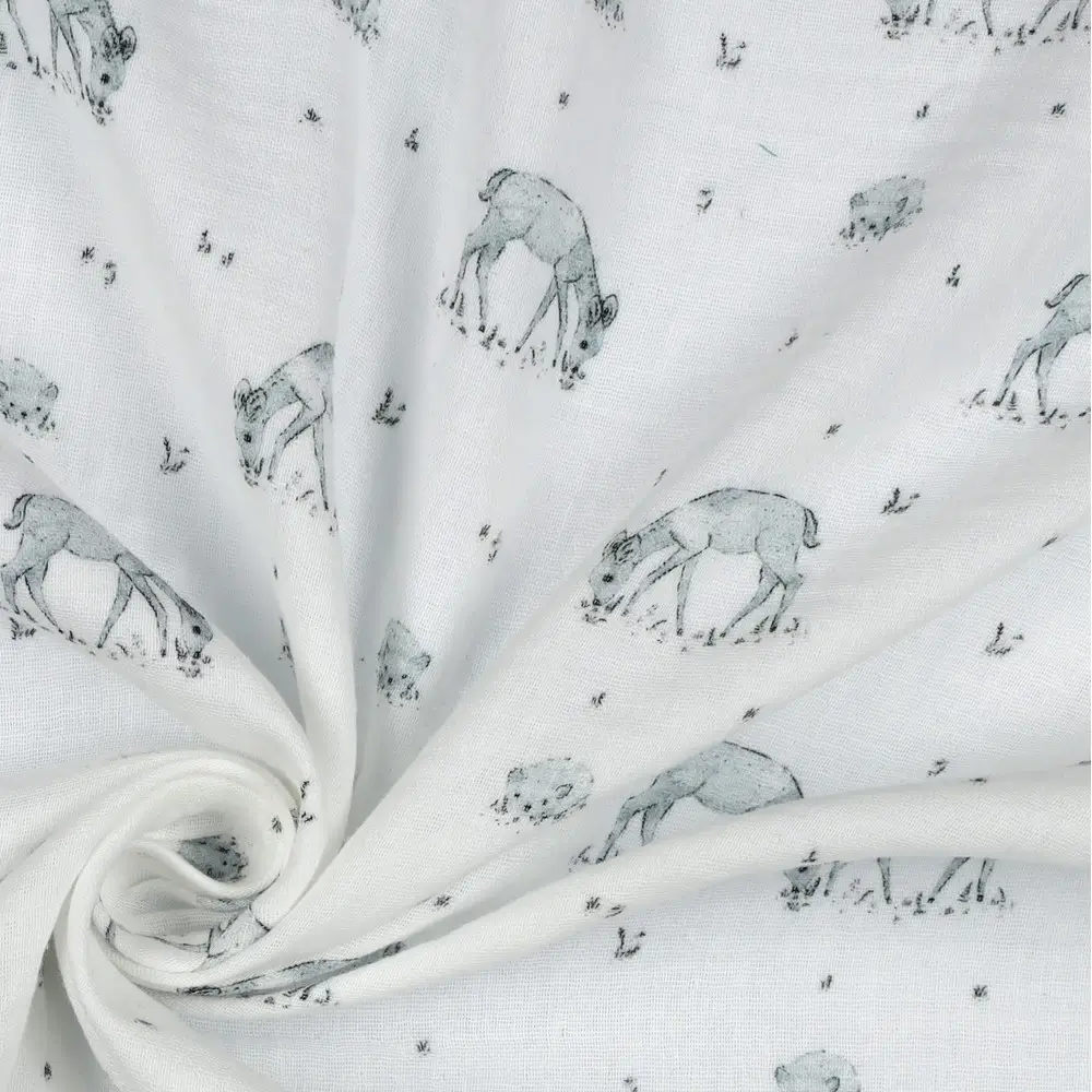 Double Gauze Gots Digital Forest Hert