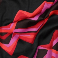Cotton Satin Abstract rood