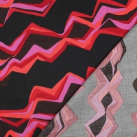 Cotton Satin Abstract rood