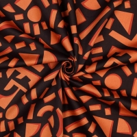 Cotton Satin geometric Bruin