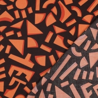 Cotton Satin geometric Bruin