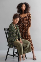 Cotton Satin geometric Bruin