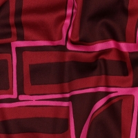 Cotton Satin geometric Bordeaux