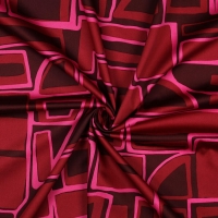 Cotton Satin geometric Bordeaux