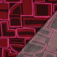 Cotton Satin geometric Bordeaux