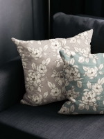 canvas digital flowers zwart