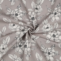 canvas digital flowers Taupe