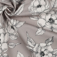 canvas digital flowers Taupe