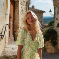 Handcrafted Batik Katoen Lime