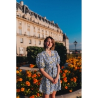 Handcrafted Block-printed Katoen Blauw