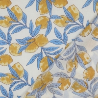 Handcrafted Block-printed Katoen citroenen