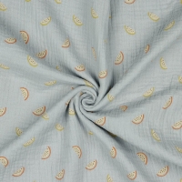 Double Gauze Gots Melons grijs