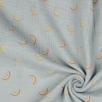 Double Gauze Gots Melons grijs