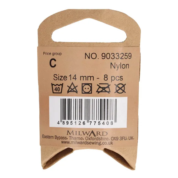 Milward Knoop glanzend turqoise 2-gaats 14mm - 1x8st