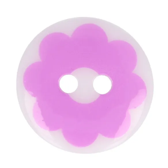 Milward Knoop 2-gaats bloem 15mm roze  - 1x8st