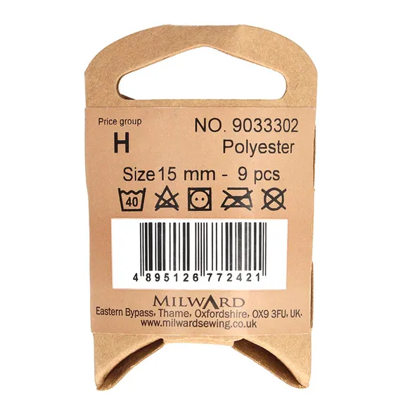Milward Knoop 2-gaats hart 15mm blauwn  - 1x9st