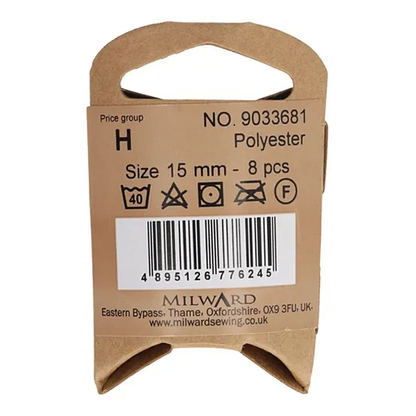 Milward Knoop 2-gaats bloem 15mm groen  - 1x8st