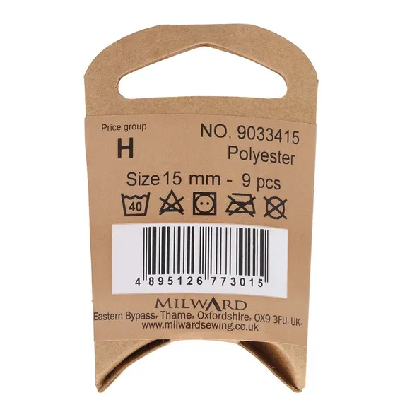 Milward Knoop 2-gaats hart 15mm roze  - 1x9st