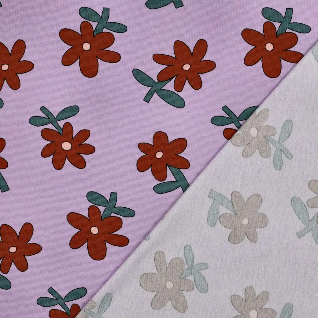 Jersey Gots Flowers J. Bourbon Lavendel